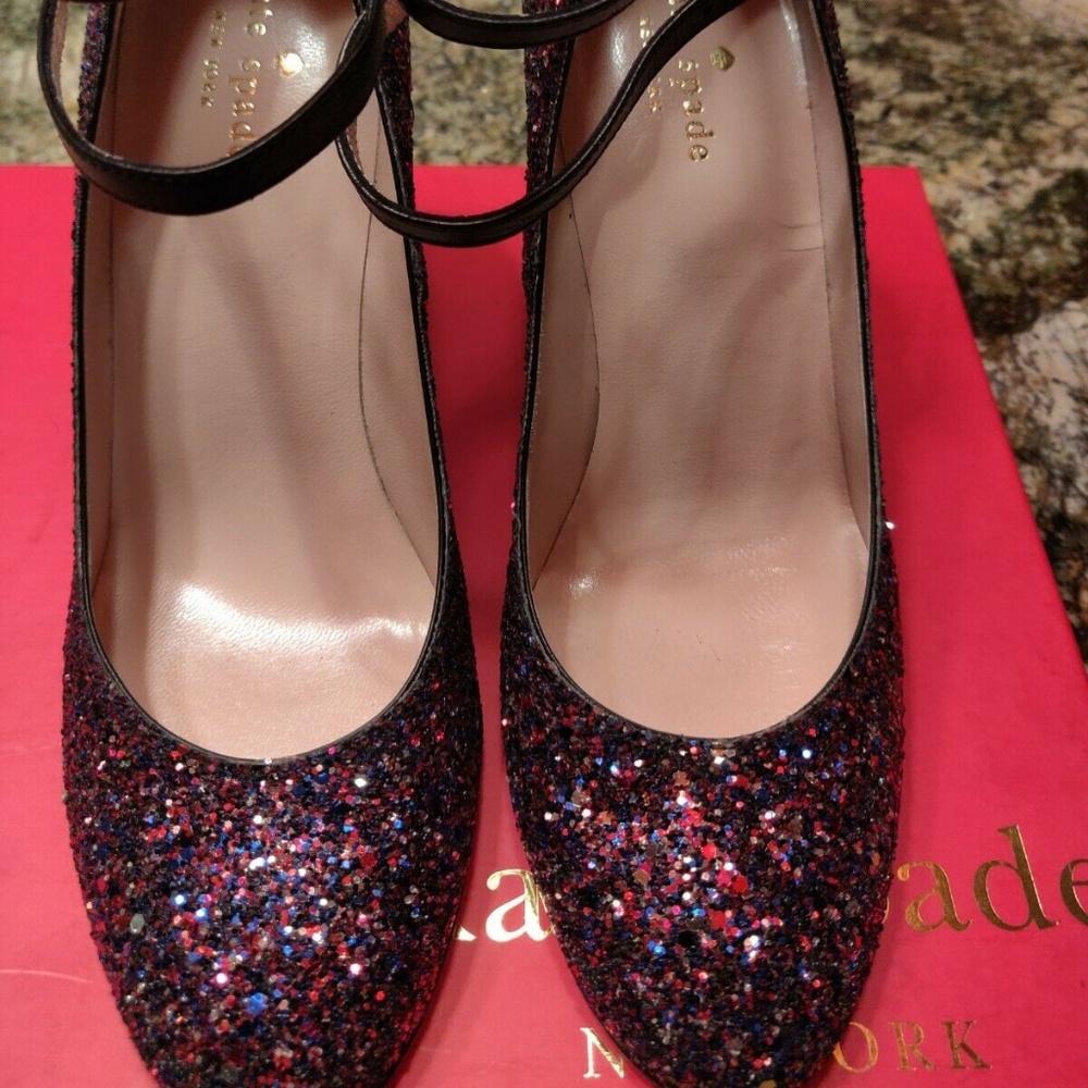 Kate Spade Baneera Purple Glitter Heels Pumps